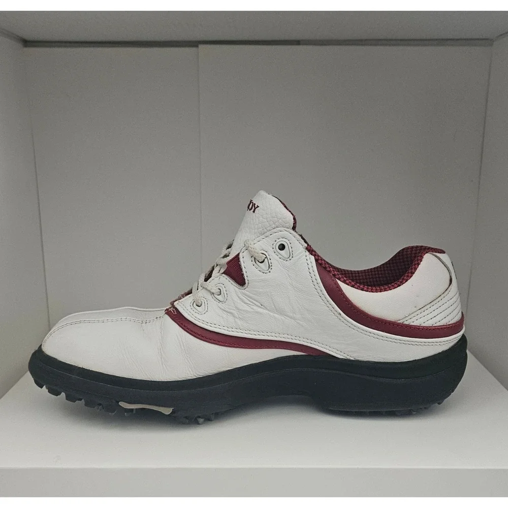 FootJoy Golf Shoes Womens 6.5 White Red Soft Cleats 98322 Sports